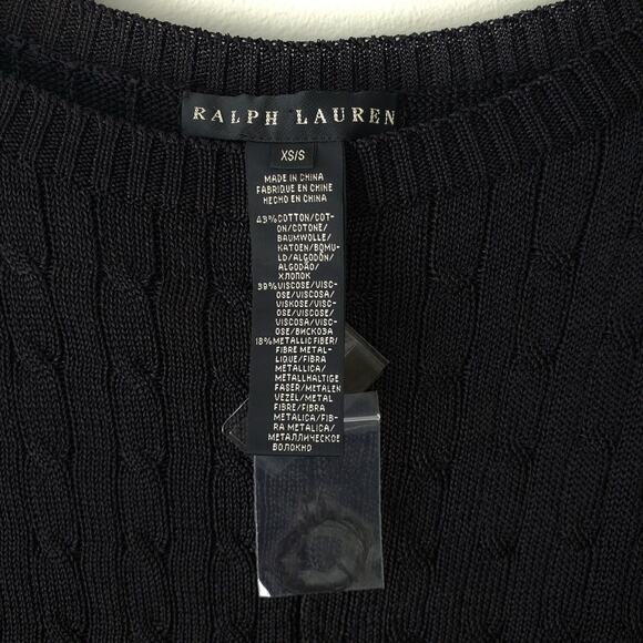 Ralph Lauren Black Label Cable Knit Poncho Sweater S Preppy Luxury Minimal NEW - Picture 4 of 10